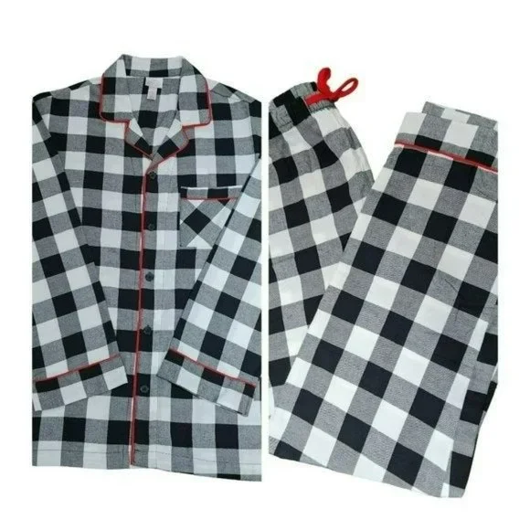 XL Mens Fall Tartan Plaid Flannel Pajama Set - Picture 10 of 12